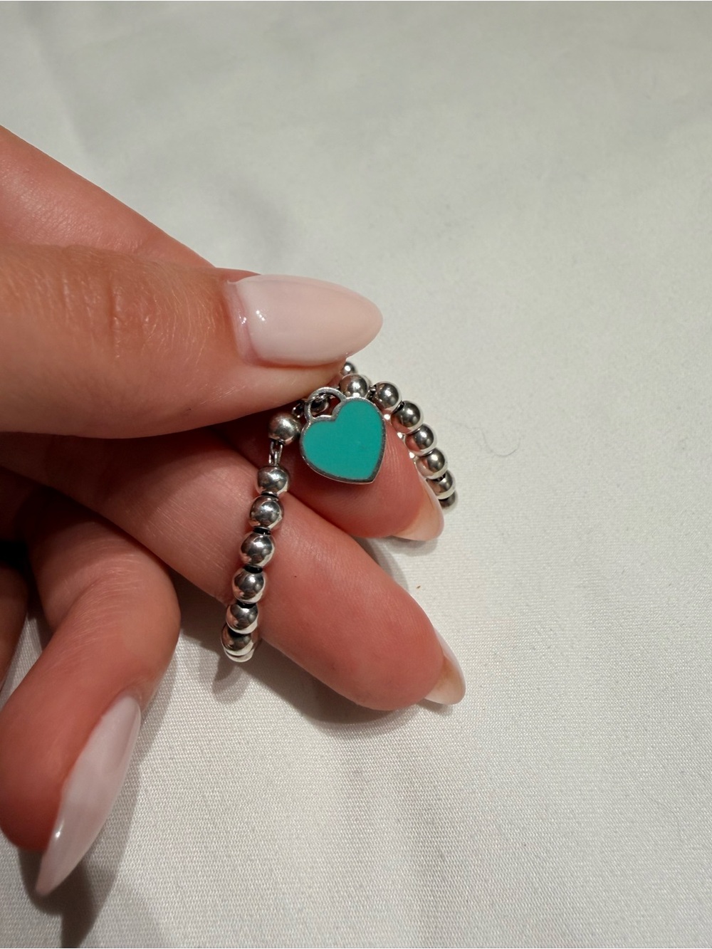 Return to Tiffany & Co. Blue Heart Tag silver bead bracelet - Picture 6 of 7